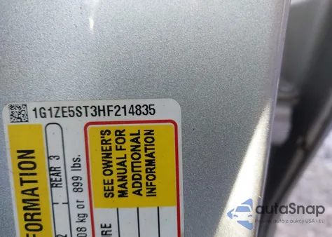 2017 Chevrolet Malibu 1Lt из США, поврежденный, VIN 1G1ZE5ST3HF214835